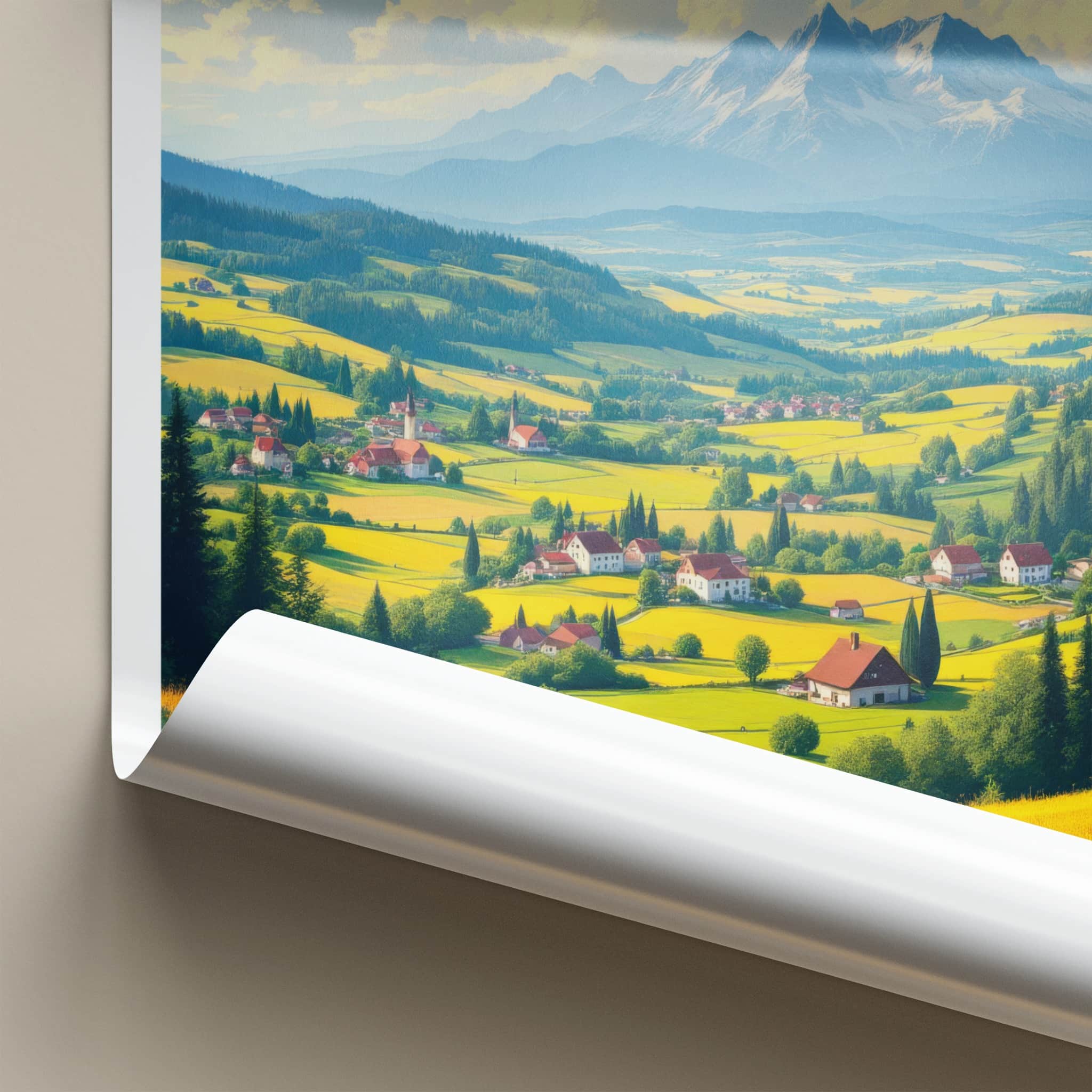 Lenggries Poster - Germany Travel Art - Golden Valley Mountains Home Decor