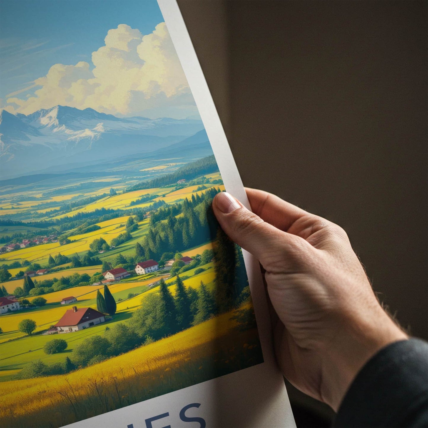 Lenggries Poster - Germany Travel Art - Golden Valley Mountains Home Decor