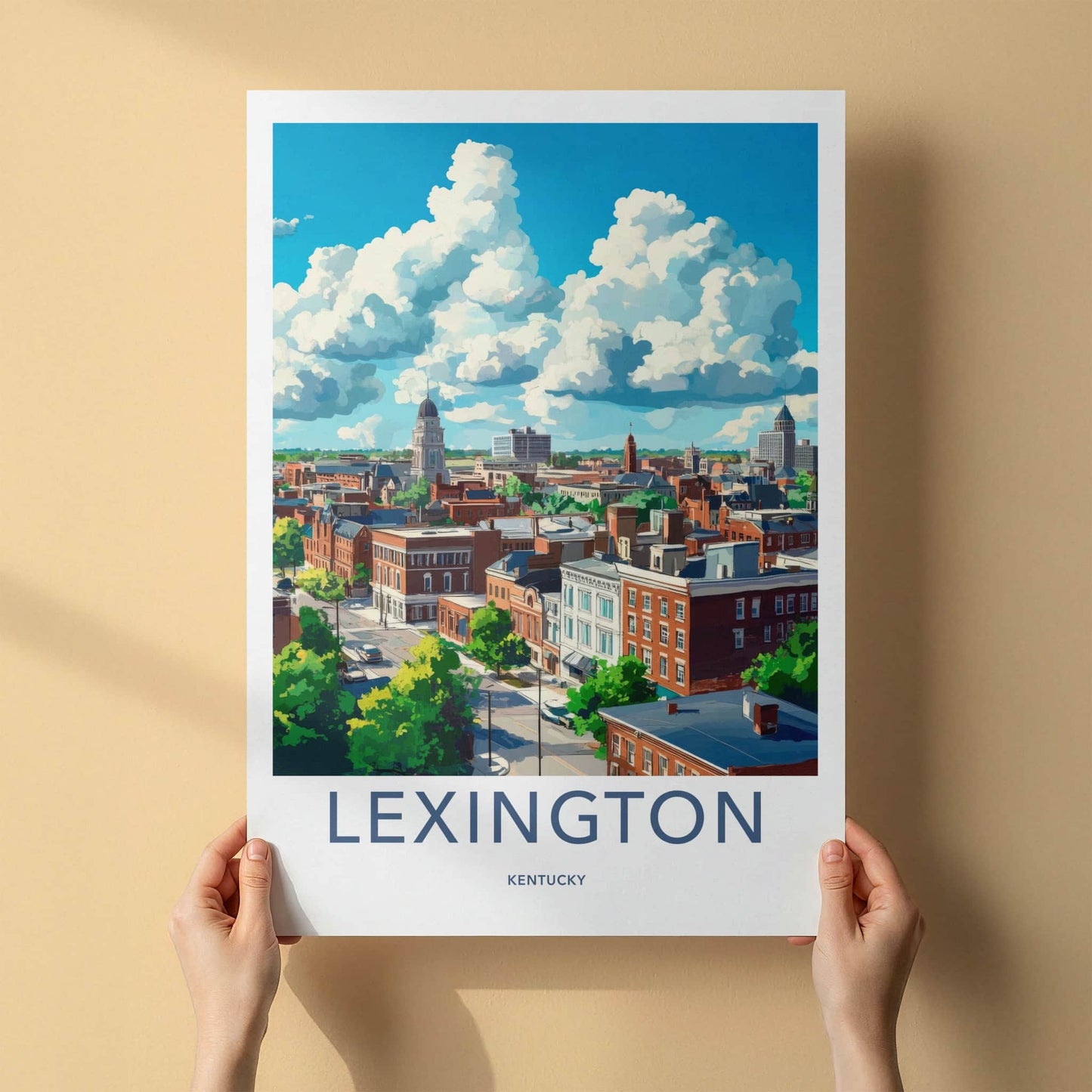 Lexington Poster - Kentucky Wall Art - Bright Cityscape Day Home Decor
