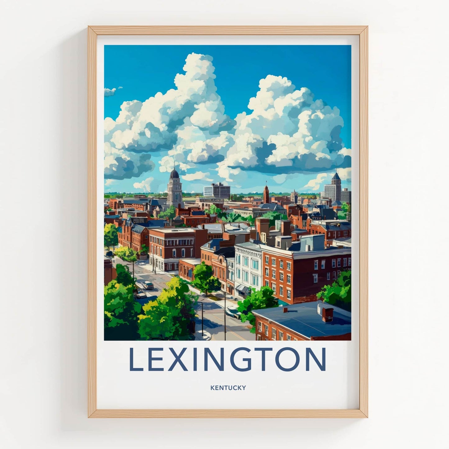 Lexington Poster - Kentucky Wall Art - Bright Cityscape Day Home Decor