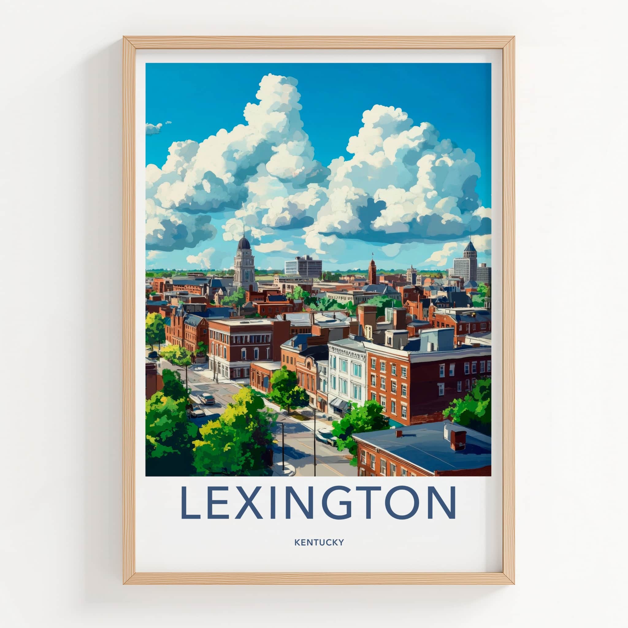 Lexington Poster - Kentucky Wall Art - Bright Cityscape Day Home Decor