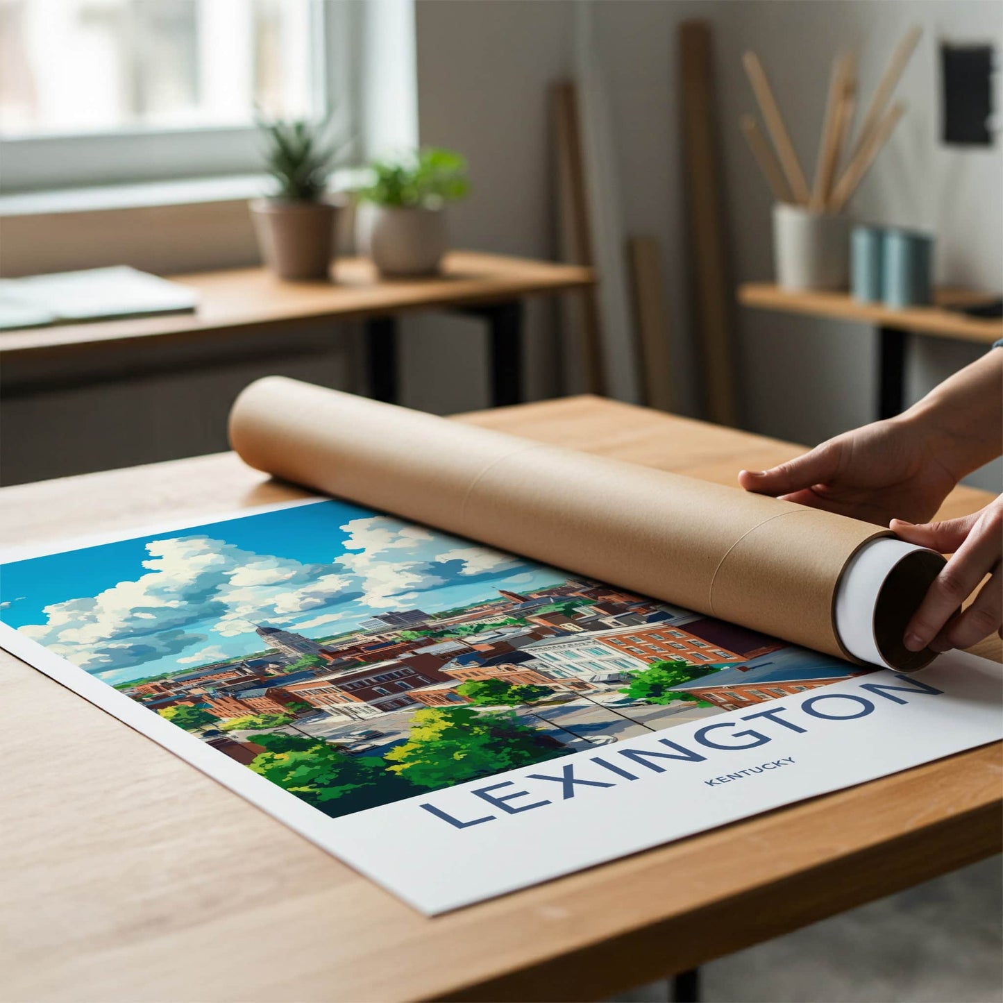 Lexington Poster - Kentucky Wall Art - Bright Cityscape Day Home Decor