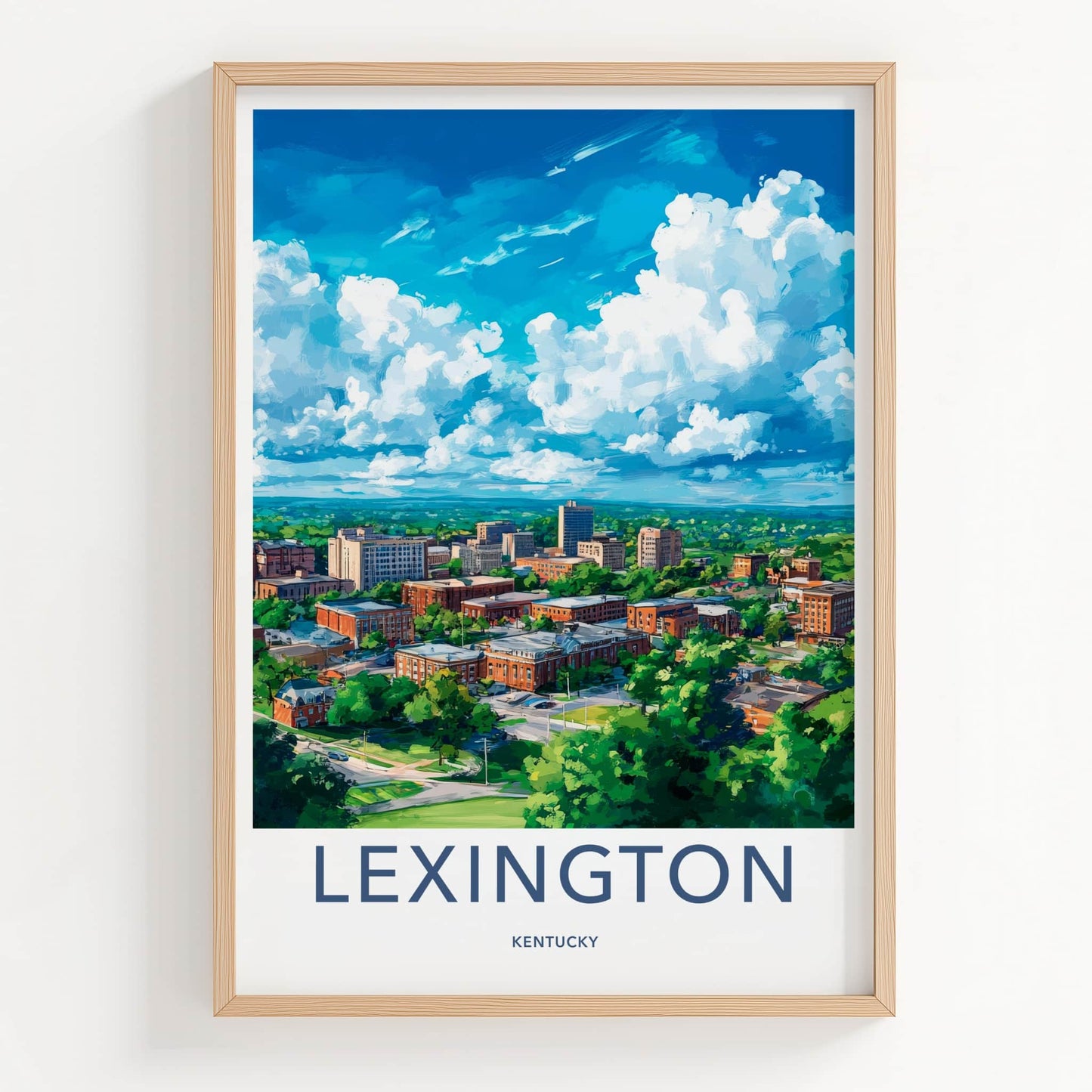 Lexington Poster - Kentucky Wall Art - Vibrant Cityscape Trees Home Decor