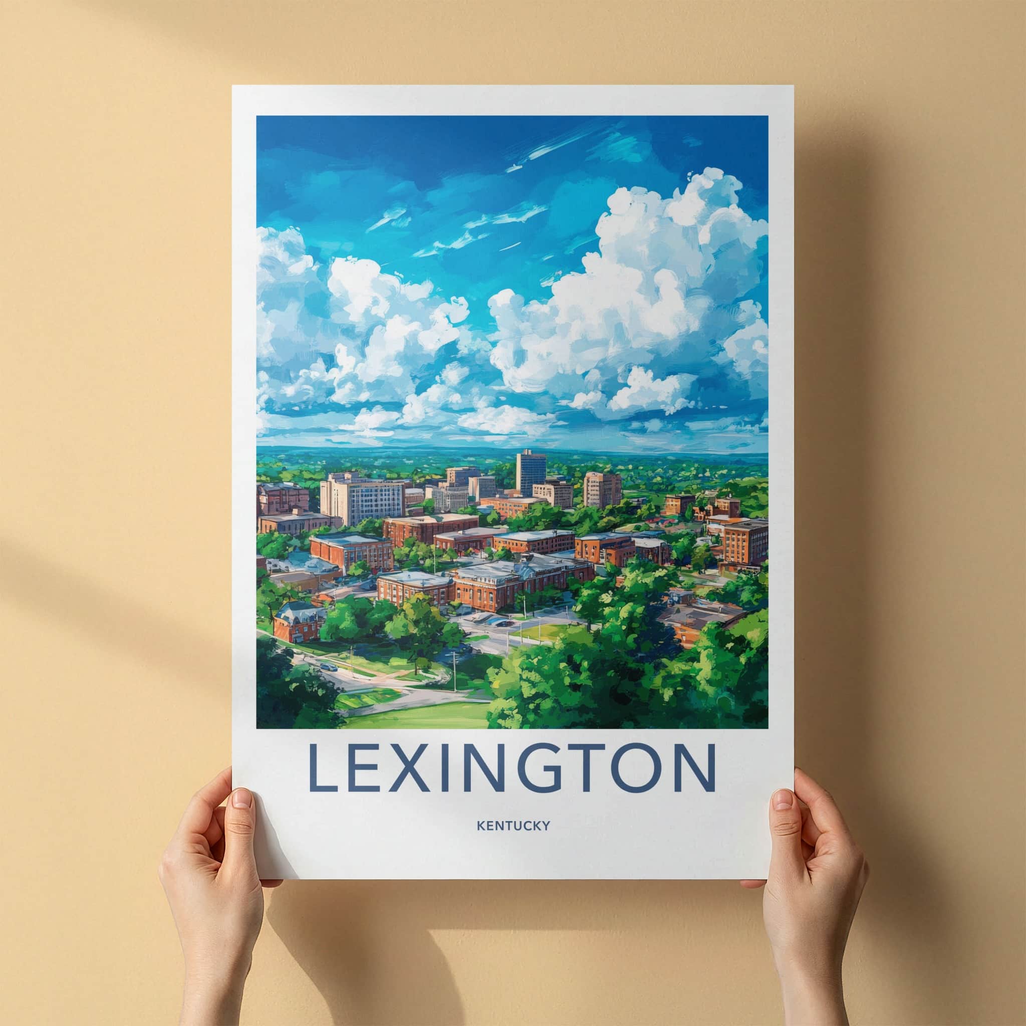 Lexington Poster - Kentucky Wall Art - Vibrant Cityscape Trees Home Decor
