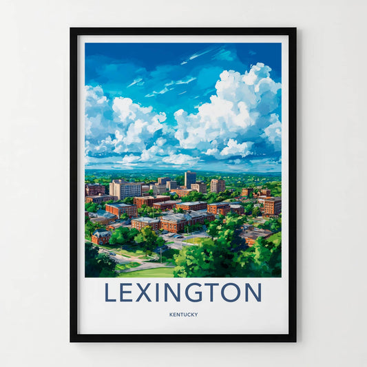 Lexington Poster - Kentucky Wall Art - Vibrant Cityscape Trees Home Decor