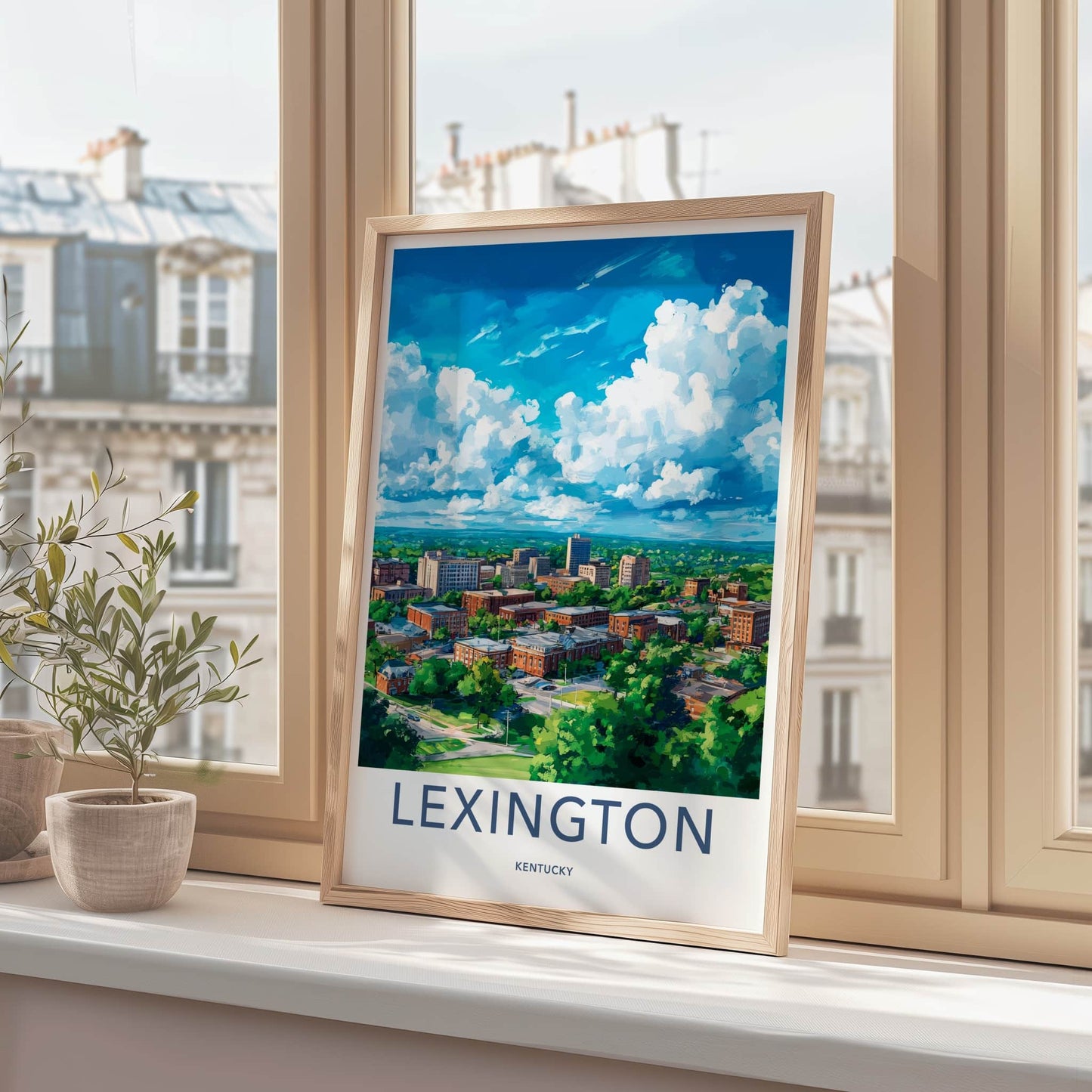 Lexington Poster - Kentucky Wall Art - Vibrant Cityscape Trees Home Decor