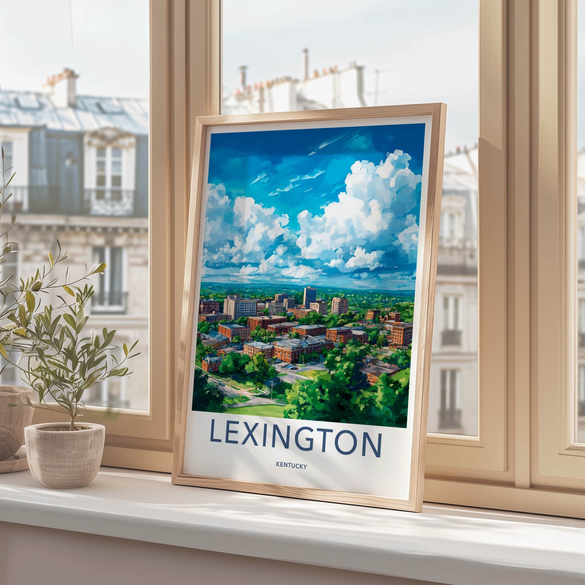 Lexington Poster - Kentucky Wall Art - Vibrant Cityscape Trees Home Decor