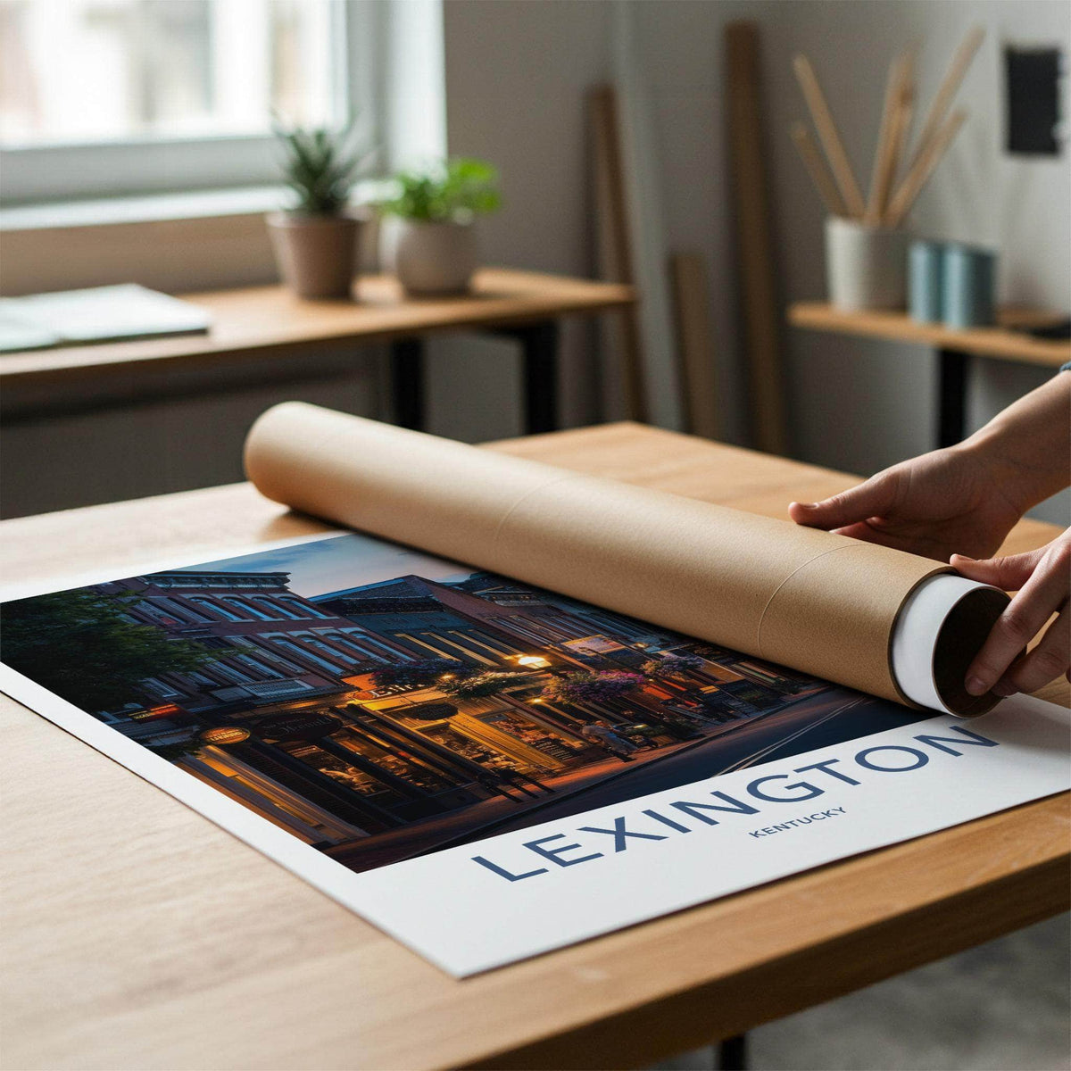 Lexington Wall Art - Kentucky Cityscape Print Featuring Historic