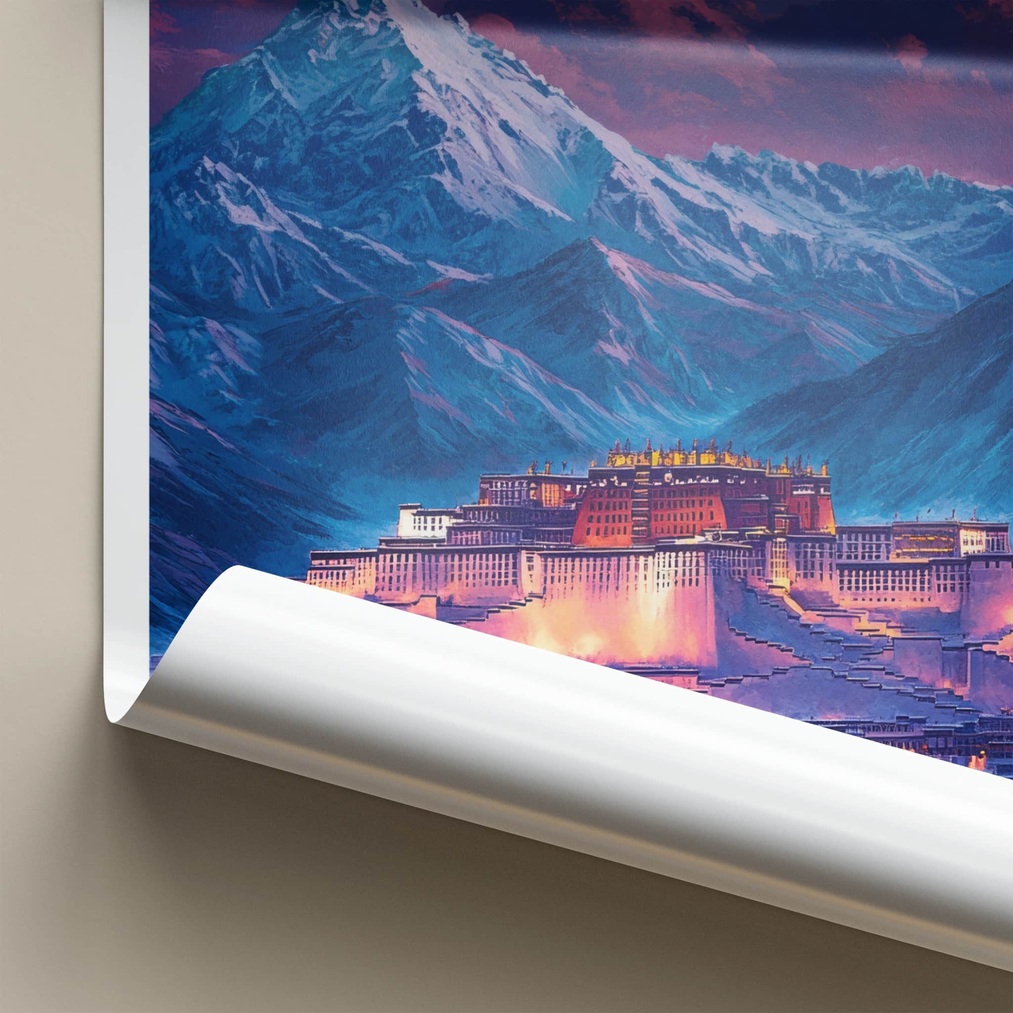 Lhasa Poster - China Framed Print - Potala Palace Night Framed Decor
