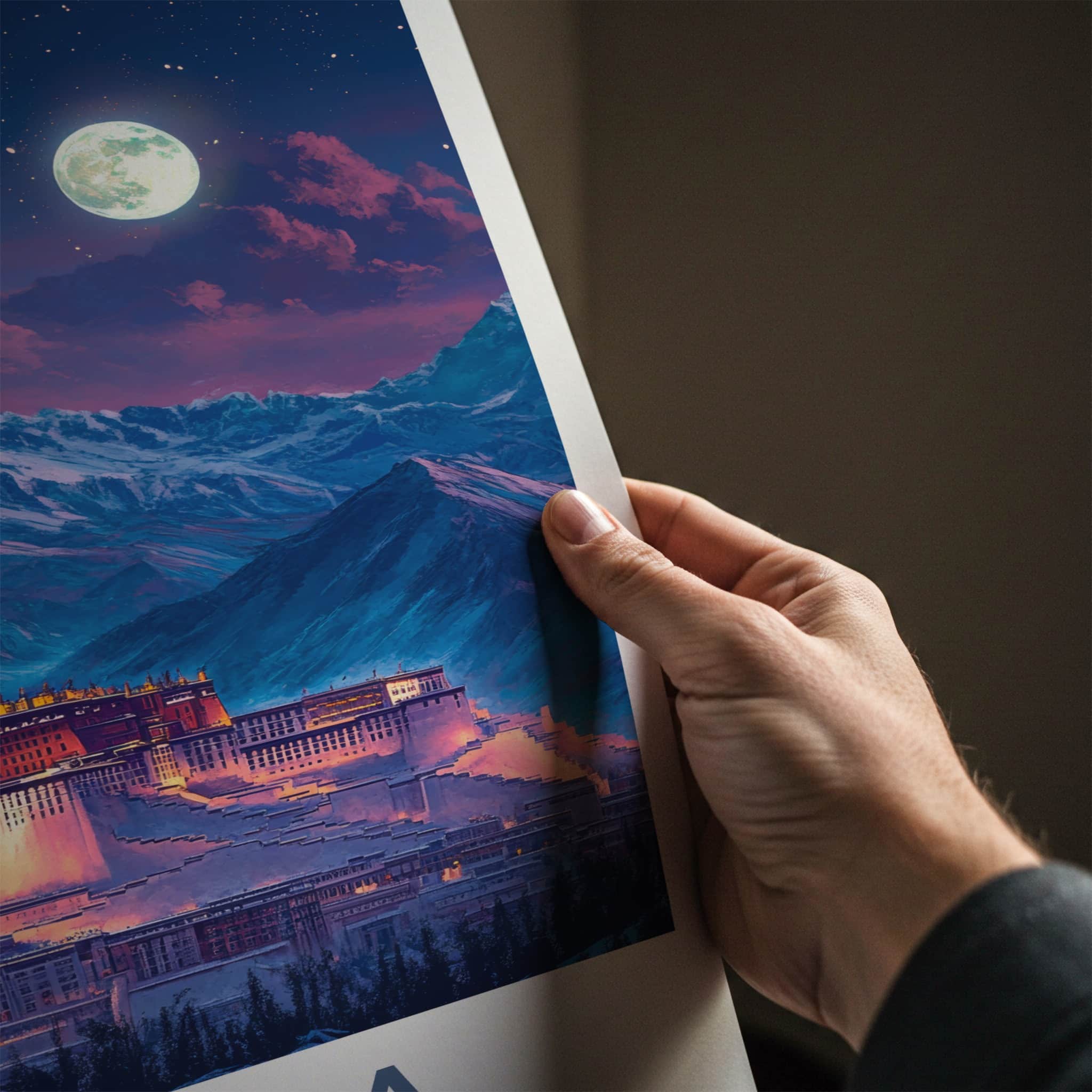 Lhasa Poster - China Framed Print - Potala Palace Night Framed Decor