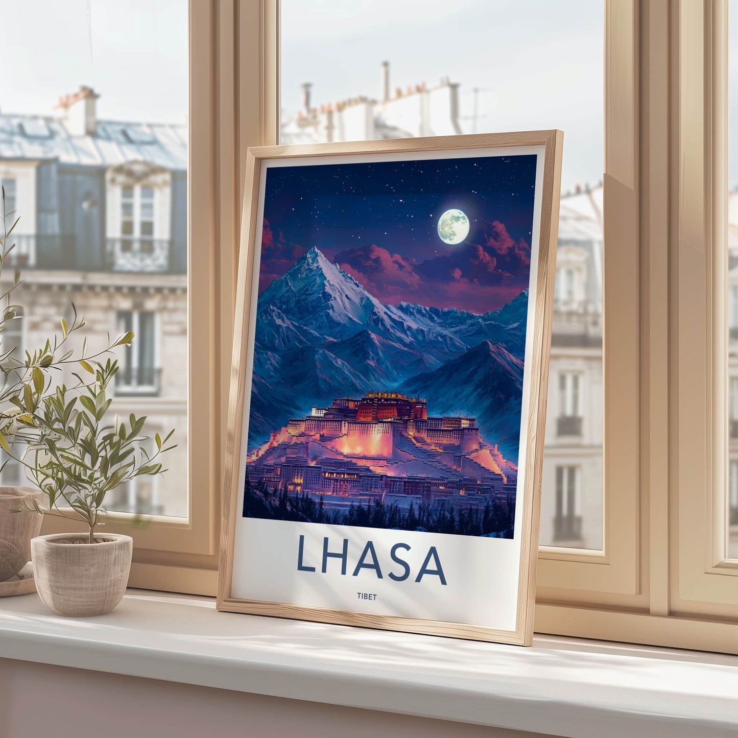 Lhasa Poster - China Framed Print - Potala Palace Night Framed Decor