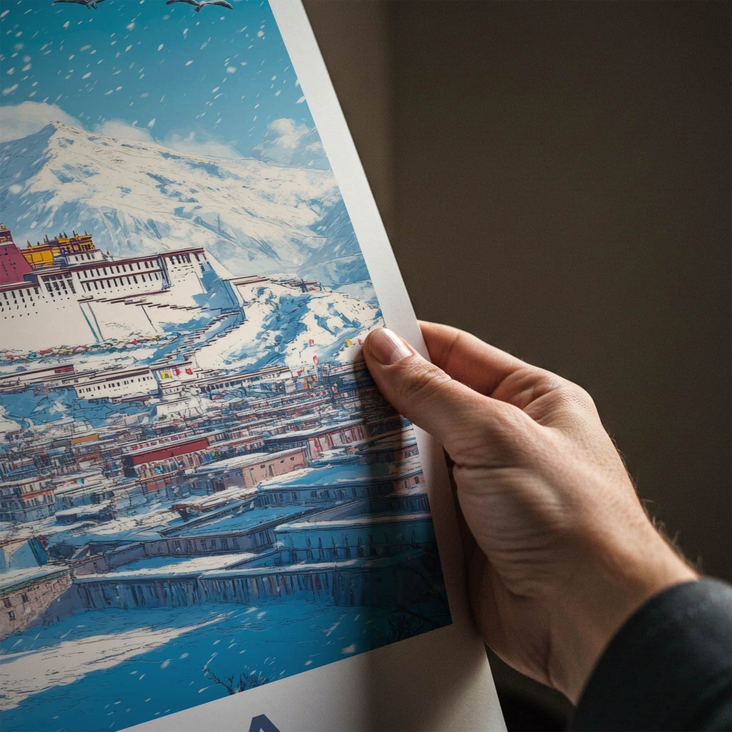 Lhasa Poster - Tibet Framed Print - Snowy Potala Palace Framed Decor