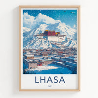 Lhasa Poster - Tibet Framed Print - Snowy Potala Palace Framed Decor