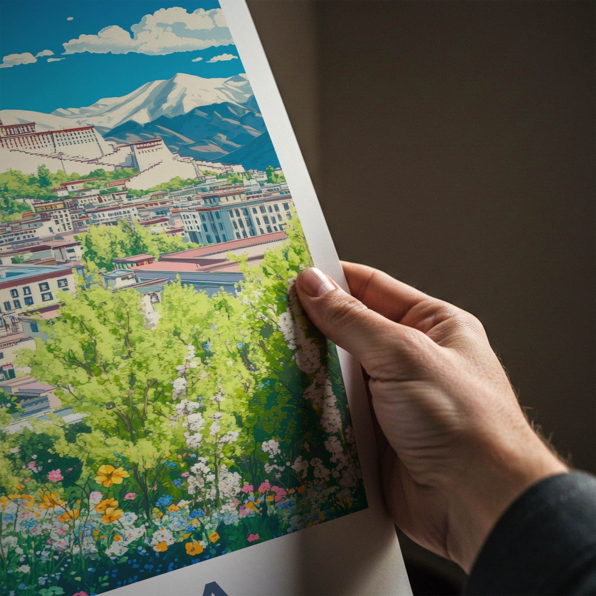 Lhasa Poster - Tibet Framed Print - Spring Floral Palace Lounge Decor