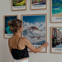 Lhasa Poster - Tibet Travel Art - Snowy Mountain Palace Lounge Decor