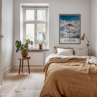 Lhasa Poster - Tibet Travel Art - Snowy Mountain Palace Lounge Decor