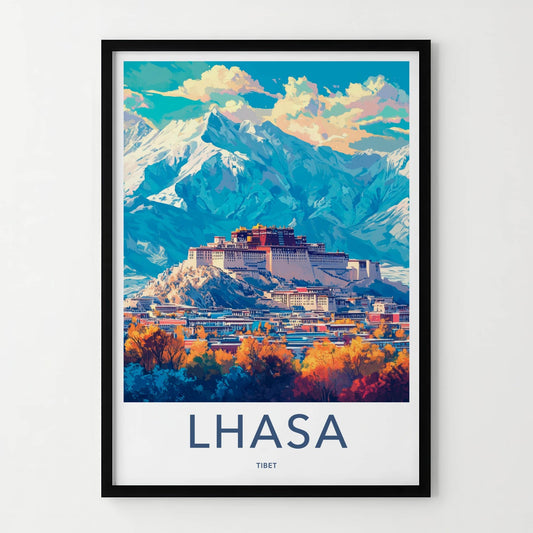 Lhasa Poster - Tibet Travel Print - Potala Palace City Gallery Art