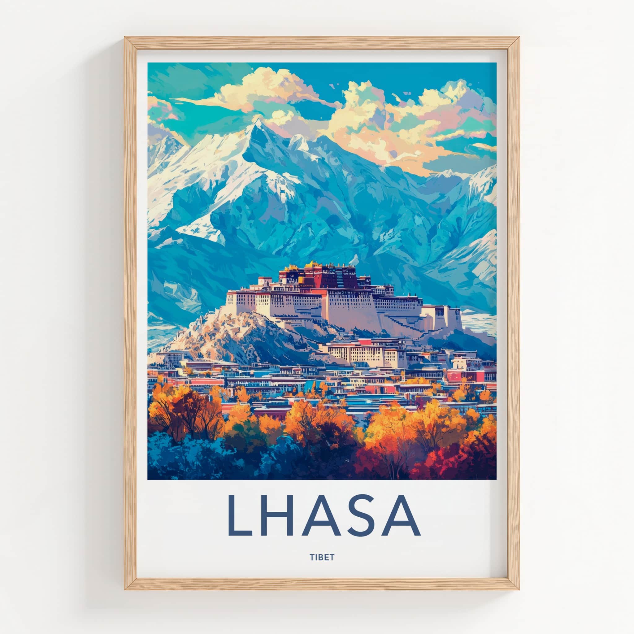 Lhasa Poster - Tibet Travel Print - Potala Palace City Gallery Art