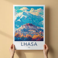 Lhasa Poster - Tibet Travel Print - Potala Palace City Gallery Art