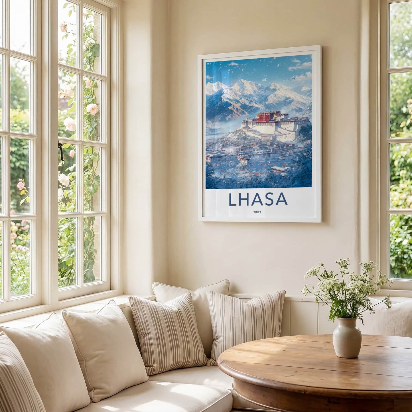 Lhasa Poster - Tibet Travel Print - Potala Palace Winter Home Decor