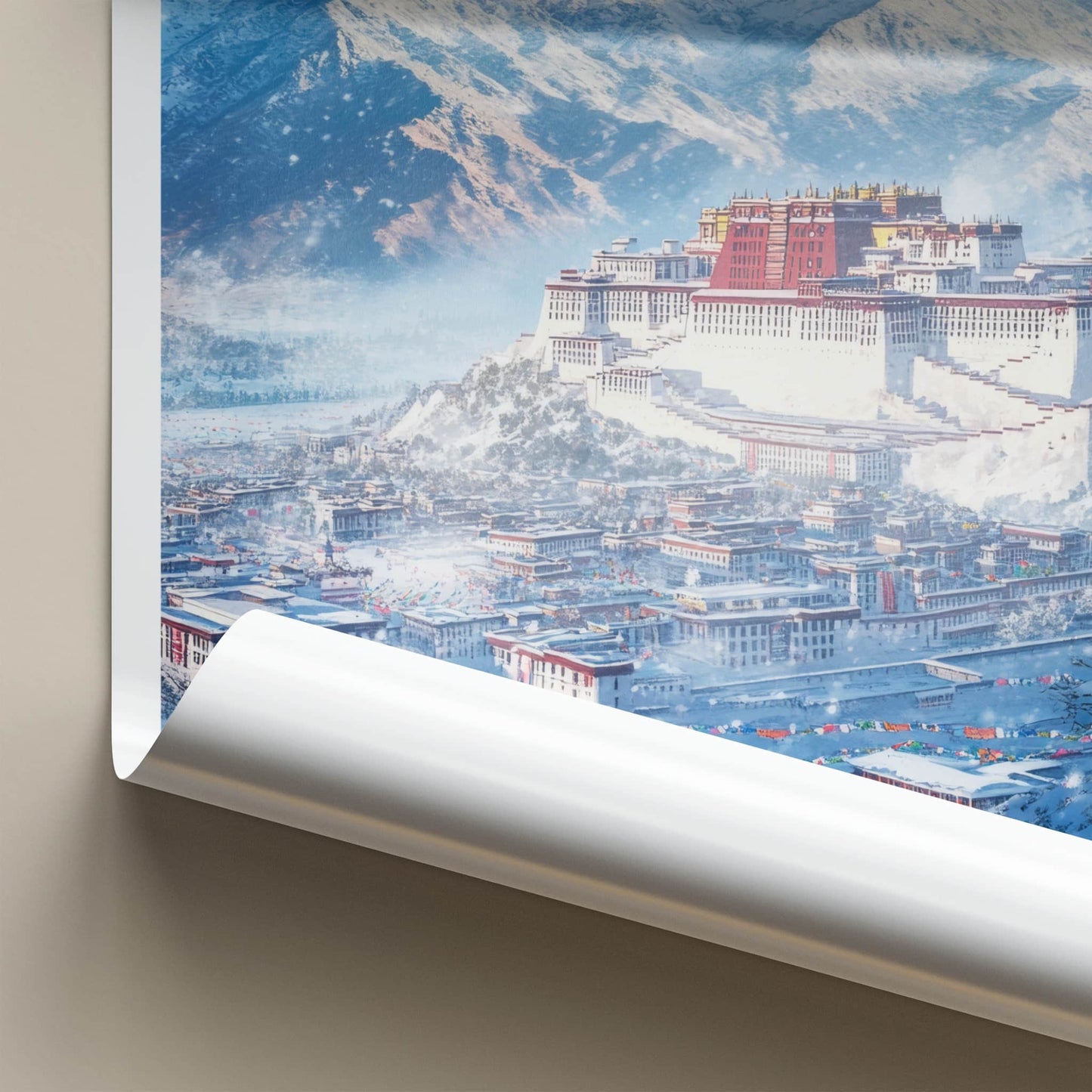 Lhasa Poster - Tibet Travel Print - Potala Palace Winter Home Decor