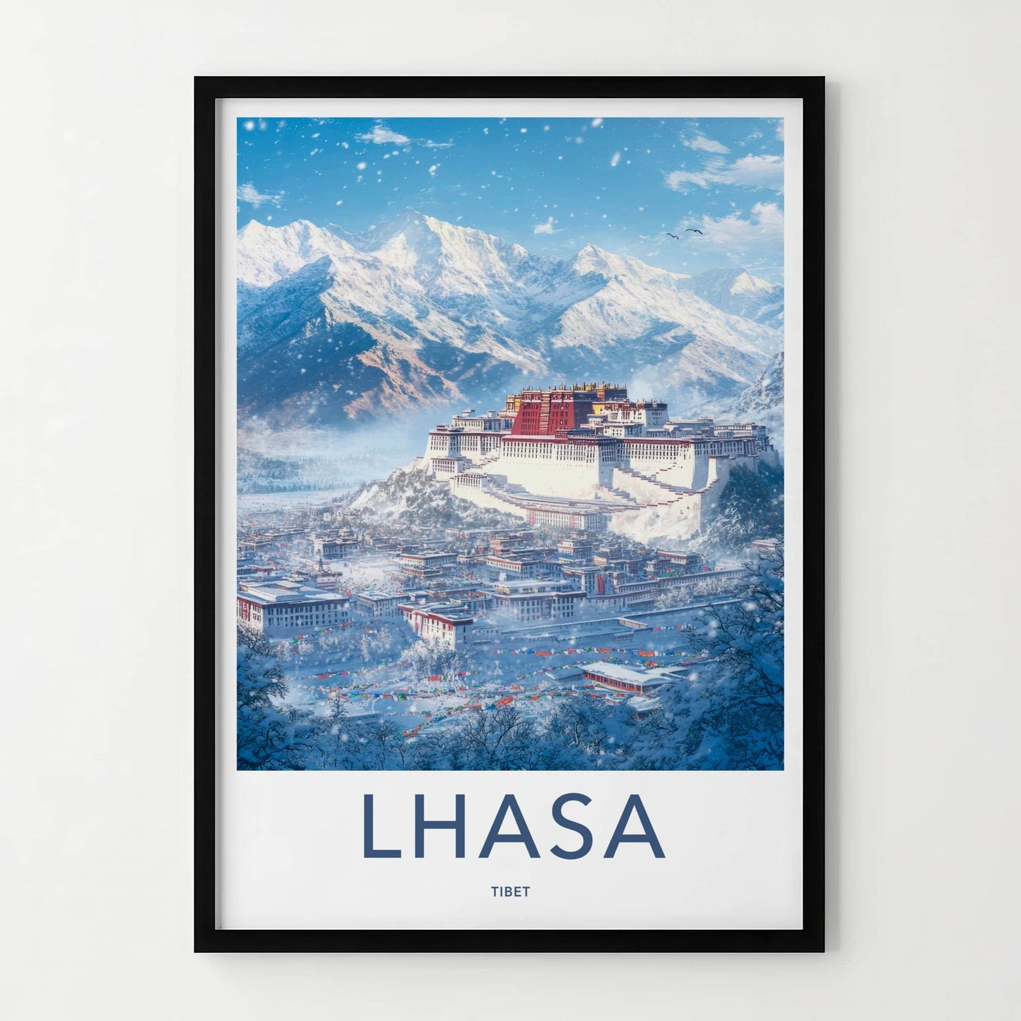 Lhasa Poster - Tibet Travel Print - Potala Palace Winter Home Decor