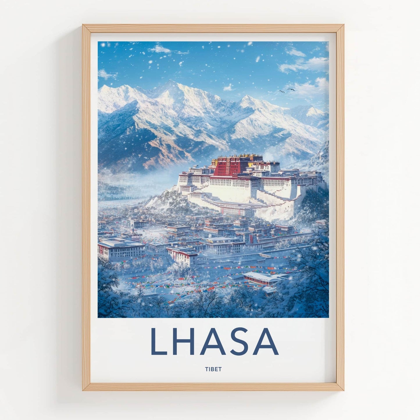 Lhasa Poster - Tibet Travel Print - Potala Palace Winter Home Decor