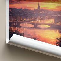 Liege Poster - Belgium Wall Art - Vibrant Sunset City Home Decor