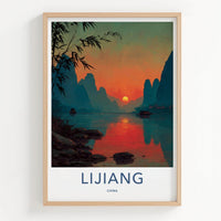 Lijiang Poster - China Framed Art - Karst River Sunset Gallery Art