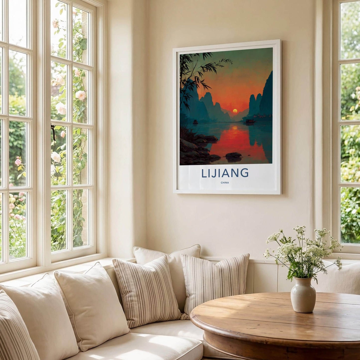 Lijiang Poster - China Framed Art - Karst River Sunset Gallery Art