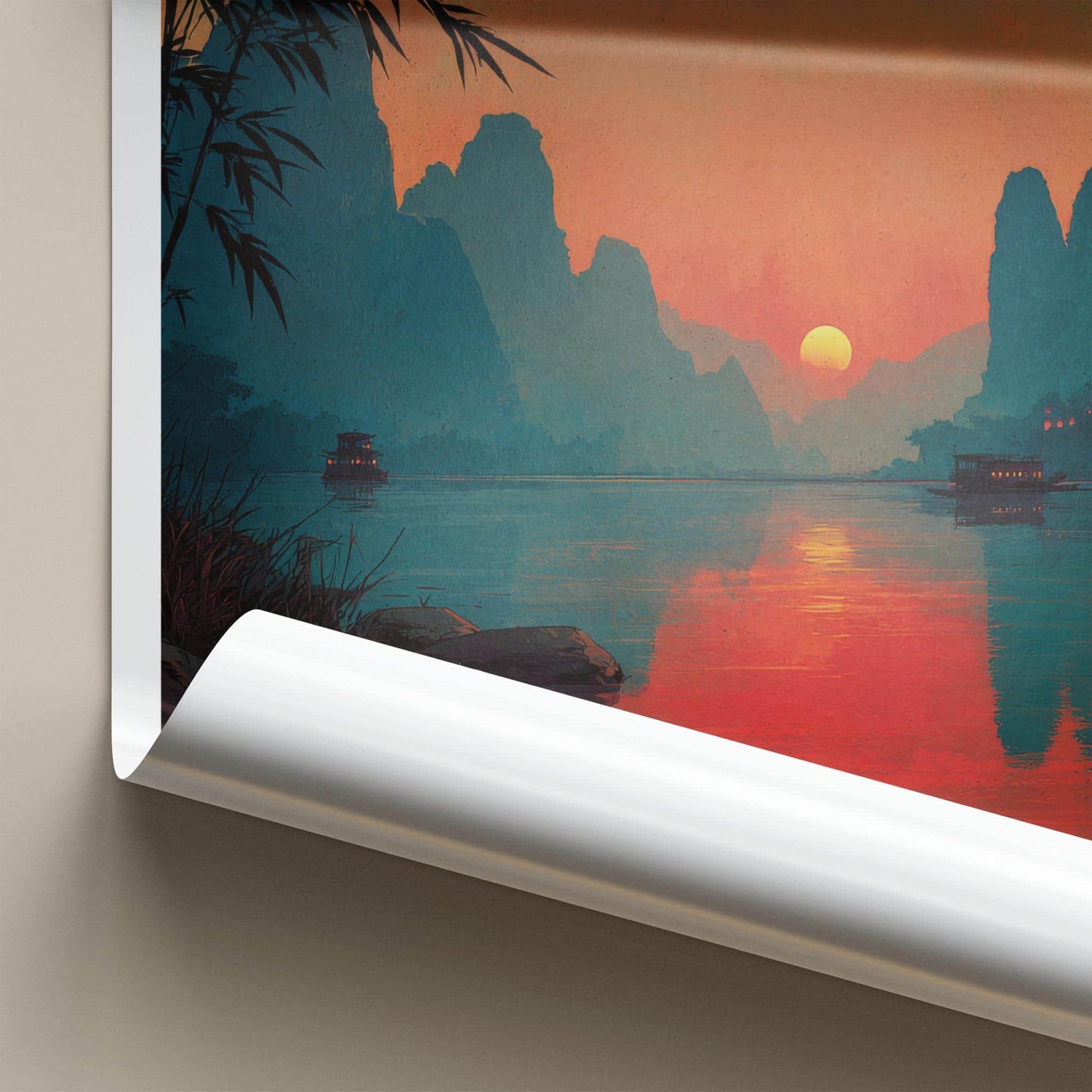 Lijiang Poster - China Framed Art - Karst River Sunset Gallery Art
