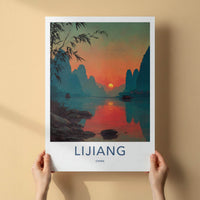 Lijiang Poster - China Framed Art - Karst River Sunset Gallery Art