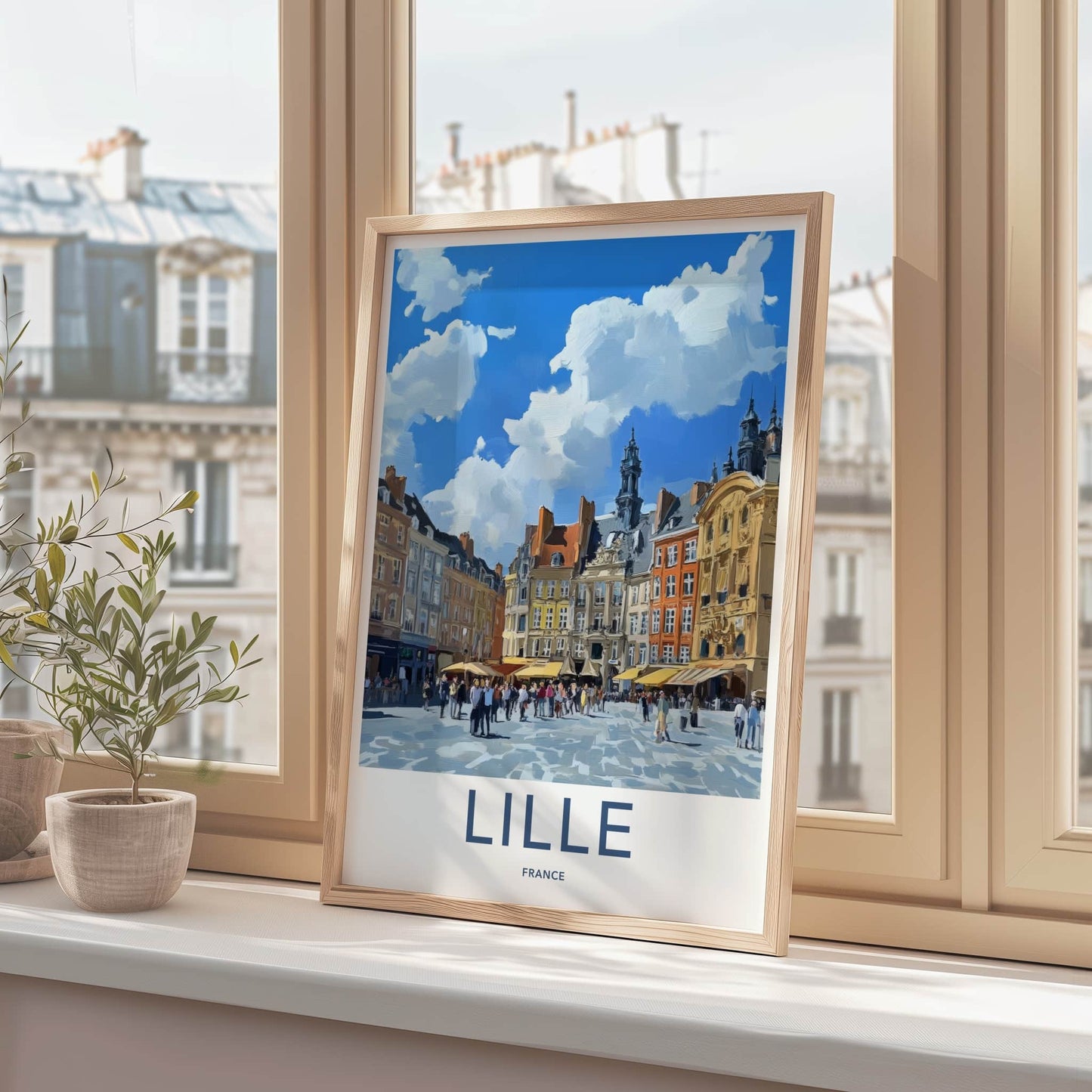 Lille Poster - France Travel Art - Lively City Plaza Home Decor