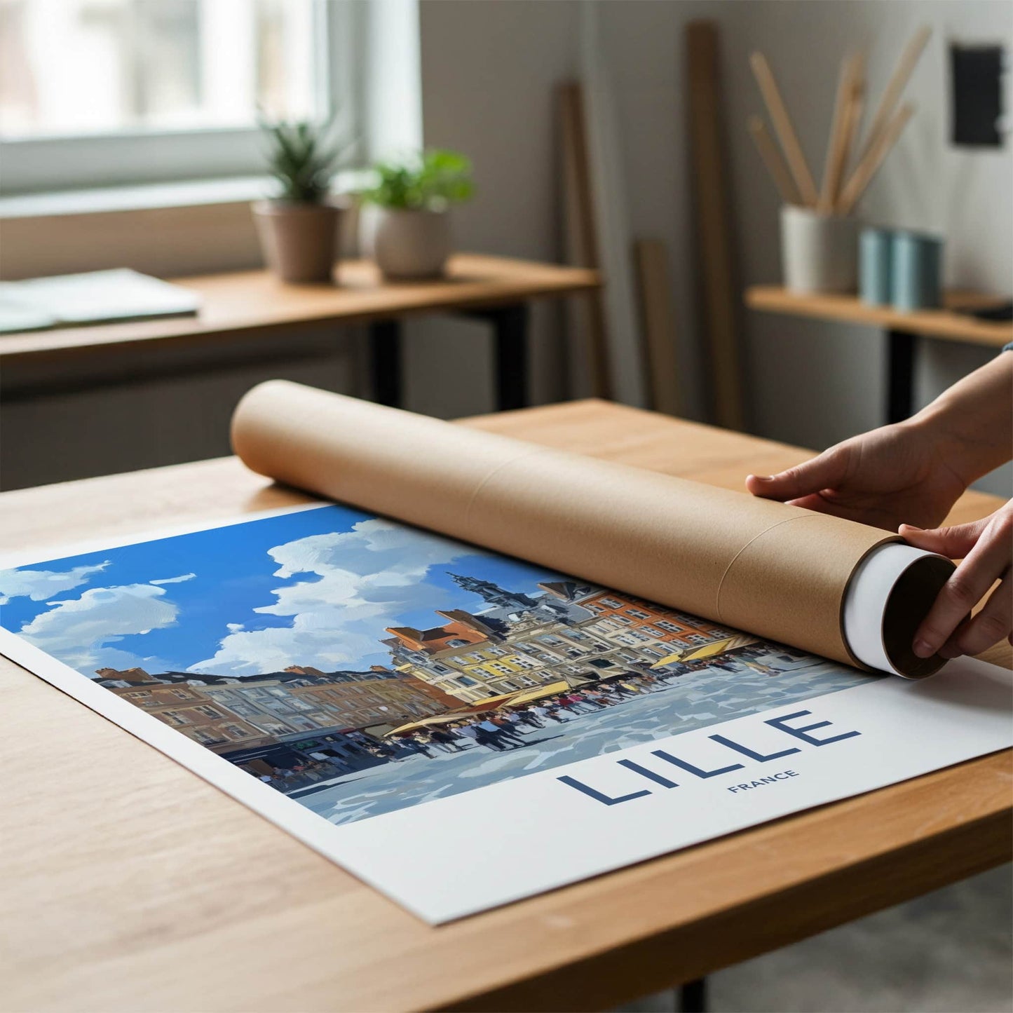Lille Poster - France Travel Art - Lively City Plaza Home Decor