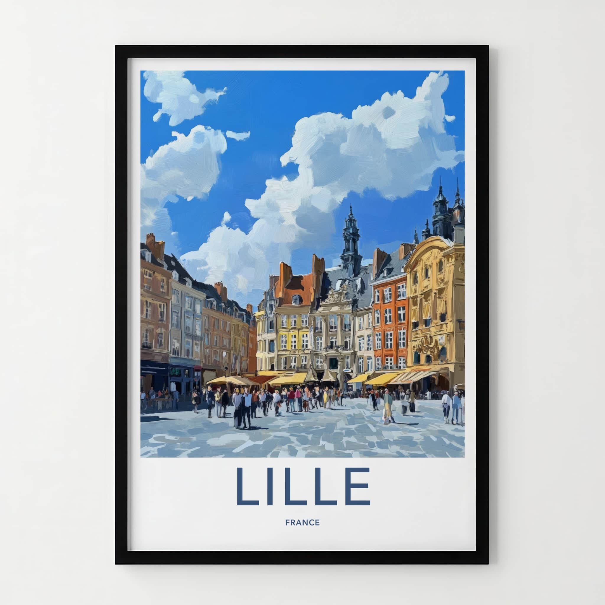 Lille Poster - France Travel Art - Lively City Plaza Home Decor