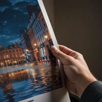 Lille Poster - France Travel Art - Starry Night Reflection Wall Decor