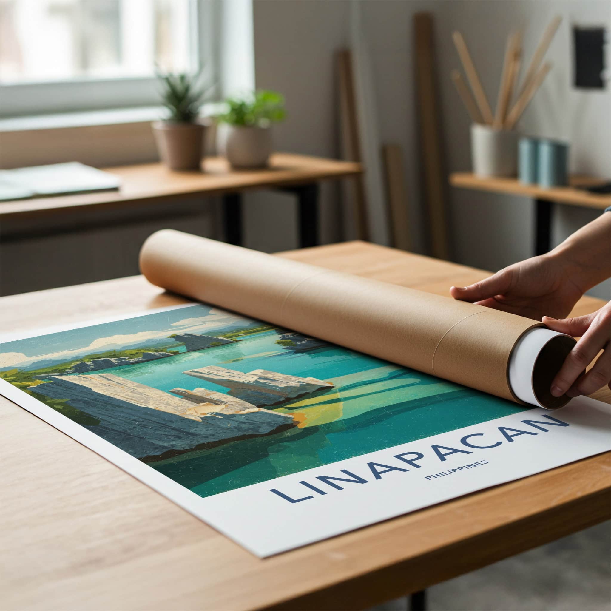 Linapacan Poster - Philippines Art Print - Limestone Karsts Gallery Art