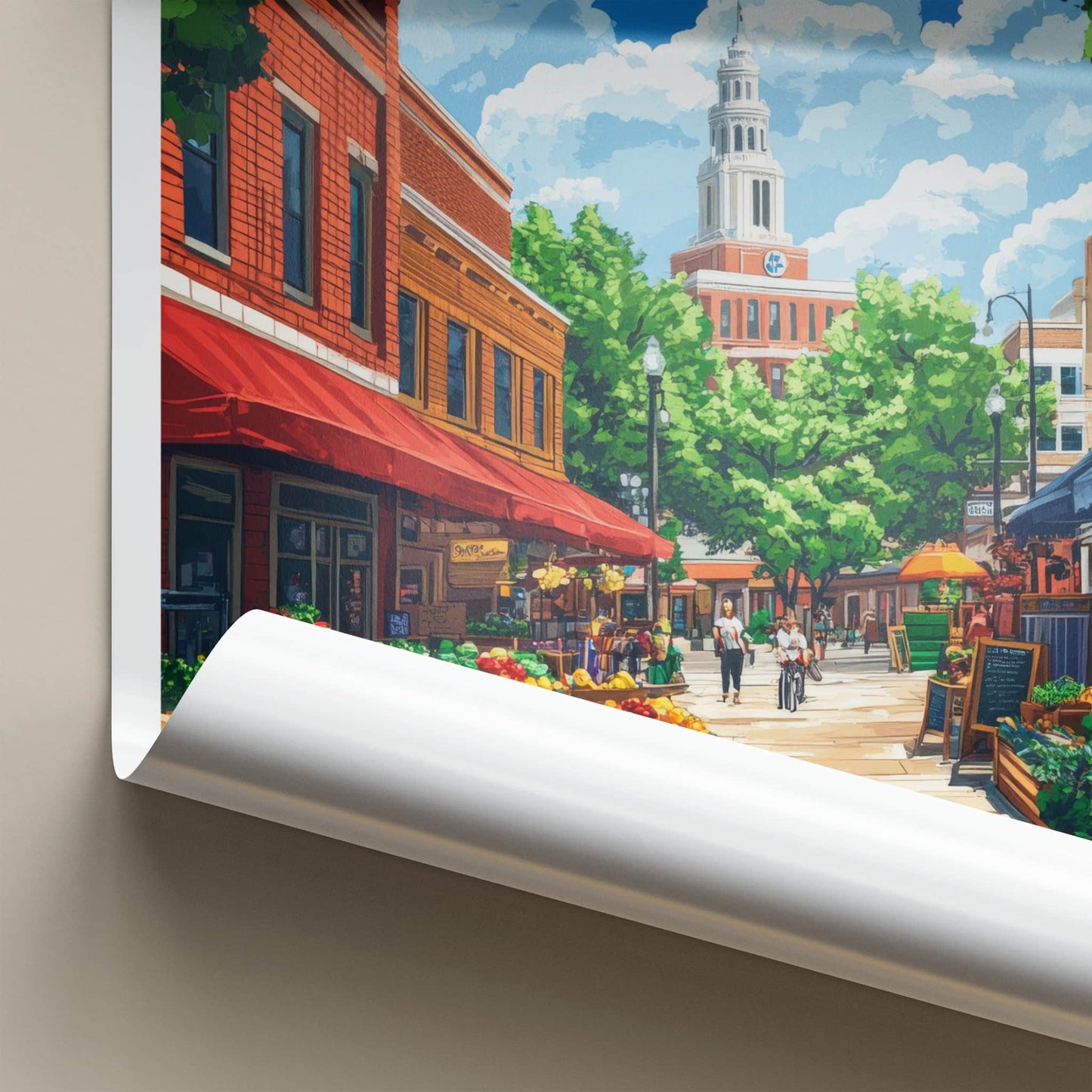 Lincoln Poster - Nebraska Wall Art - Vibrant Street Market Home Decor