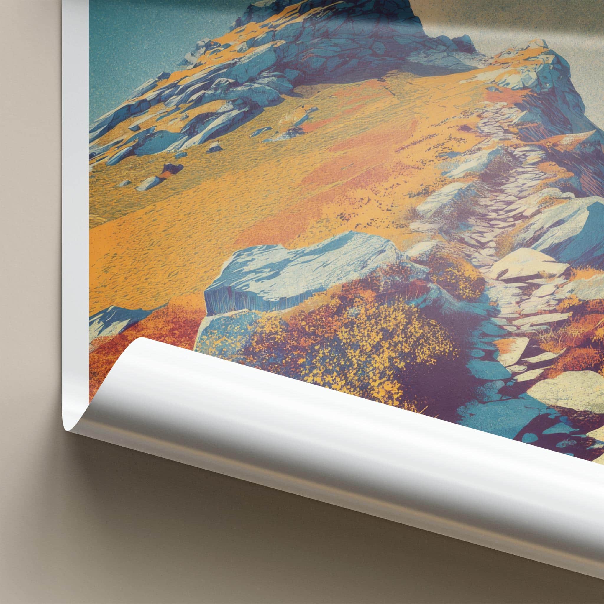 Lingmoor Fell Poster - England Travel Art - Rocky Mountain Path Home Decor