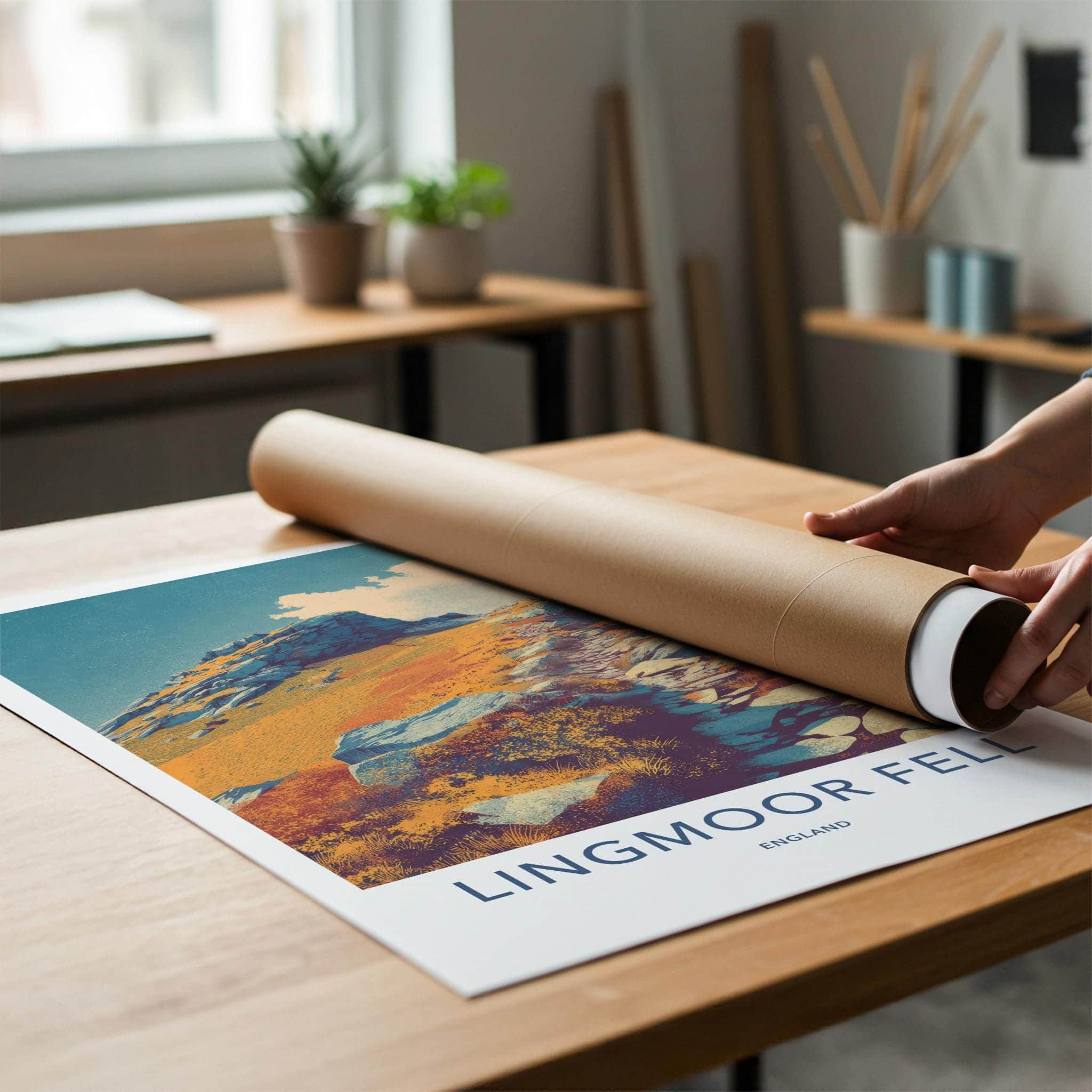 Lingmoor Fell Poster - England Travel Art - Rocky Mountain Path Home Decor