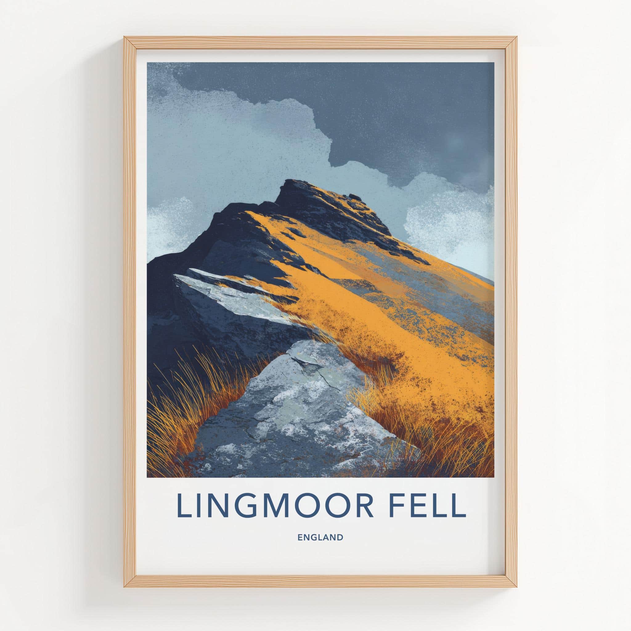 Lingmoor Fell Poster - England Travel Art - Rugged Fell Landscape Home Decor