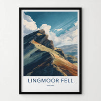 Lingmoor Fell Poster - England Travel Art - Rugged Mountain Path Wall Decor