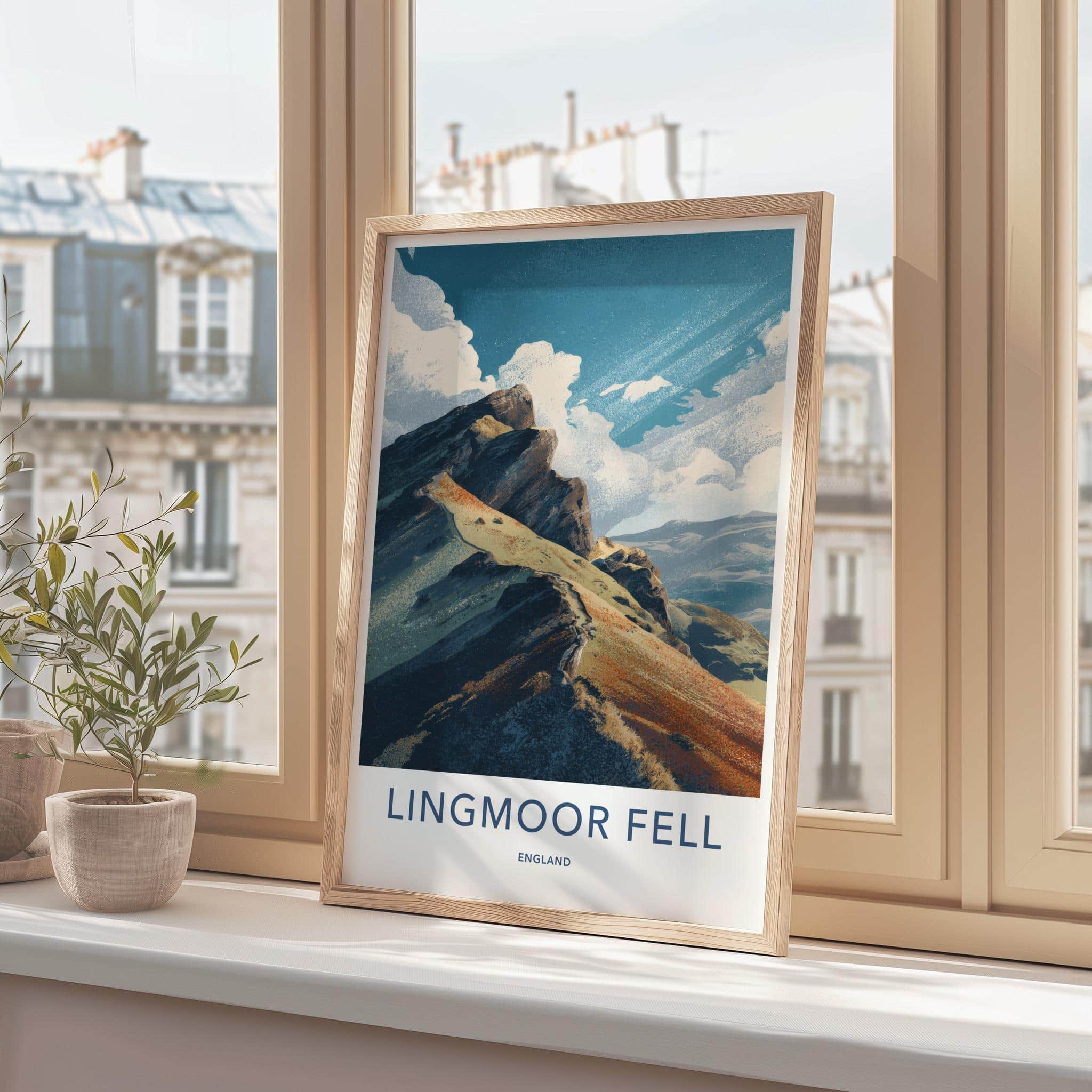 Lingmoor Fell Poster - England Travel Art - Rugged Mountain Path Wall Decor