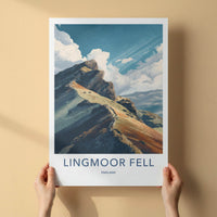 Lingmoor Fell Poster - England Travel Art - Rugged Mountain Path Wall Decor