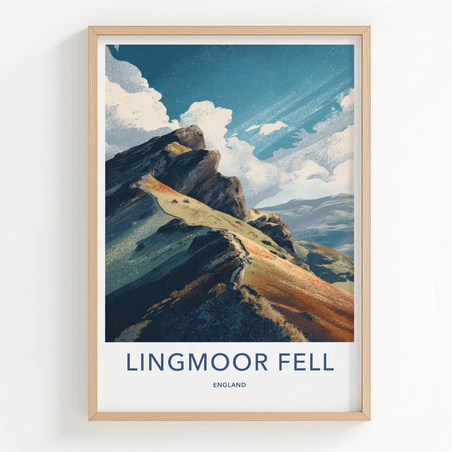 Lingmoor Fell Poster - England Travel Art - Rugged Mountain Path Wall Decor