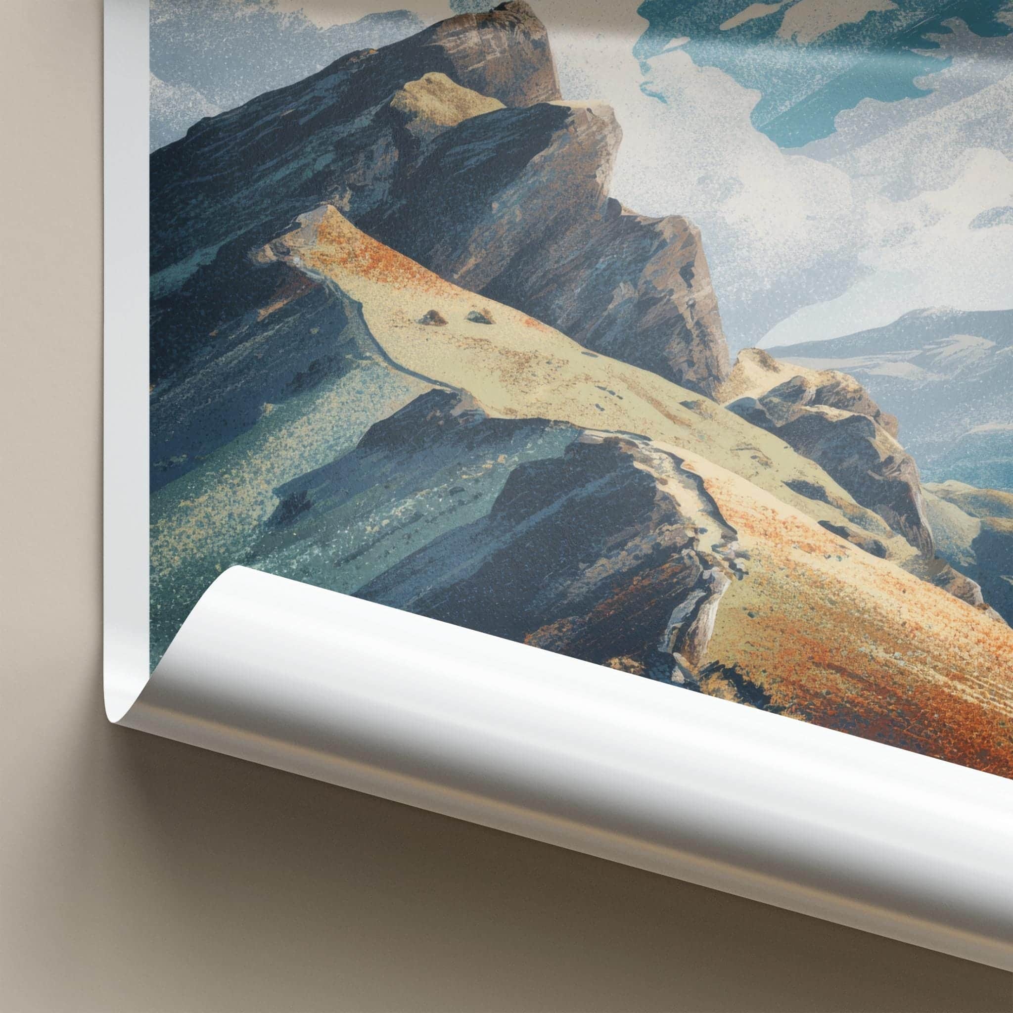 Lingmoor Fell Poster - England Travel Art - Rugged Mountain Path Wall Decor
