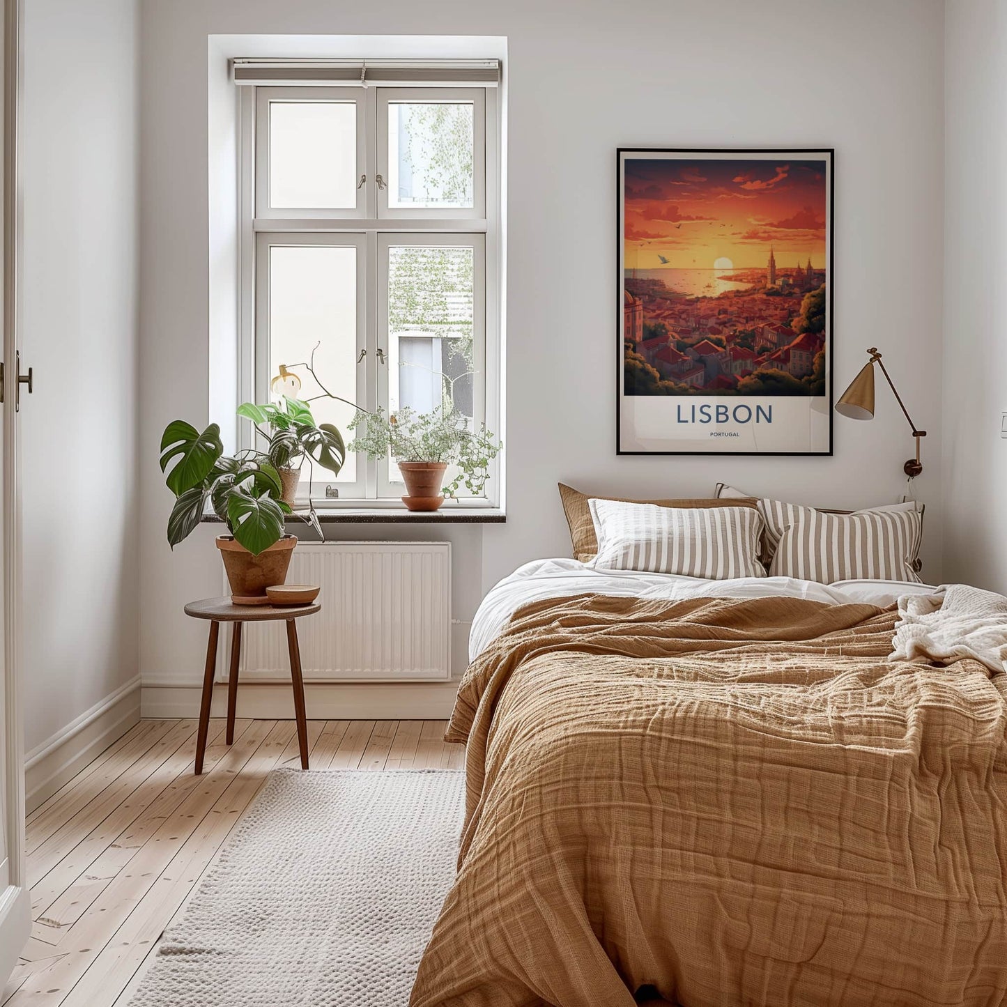 Lisbon Poster - Portugal Travel Art - Vibrant City Sunset Home Decor