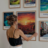 Lisbon Poster - Portugal Travel Art - Vibrant City Sunset Home Decor