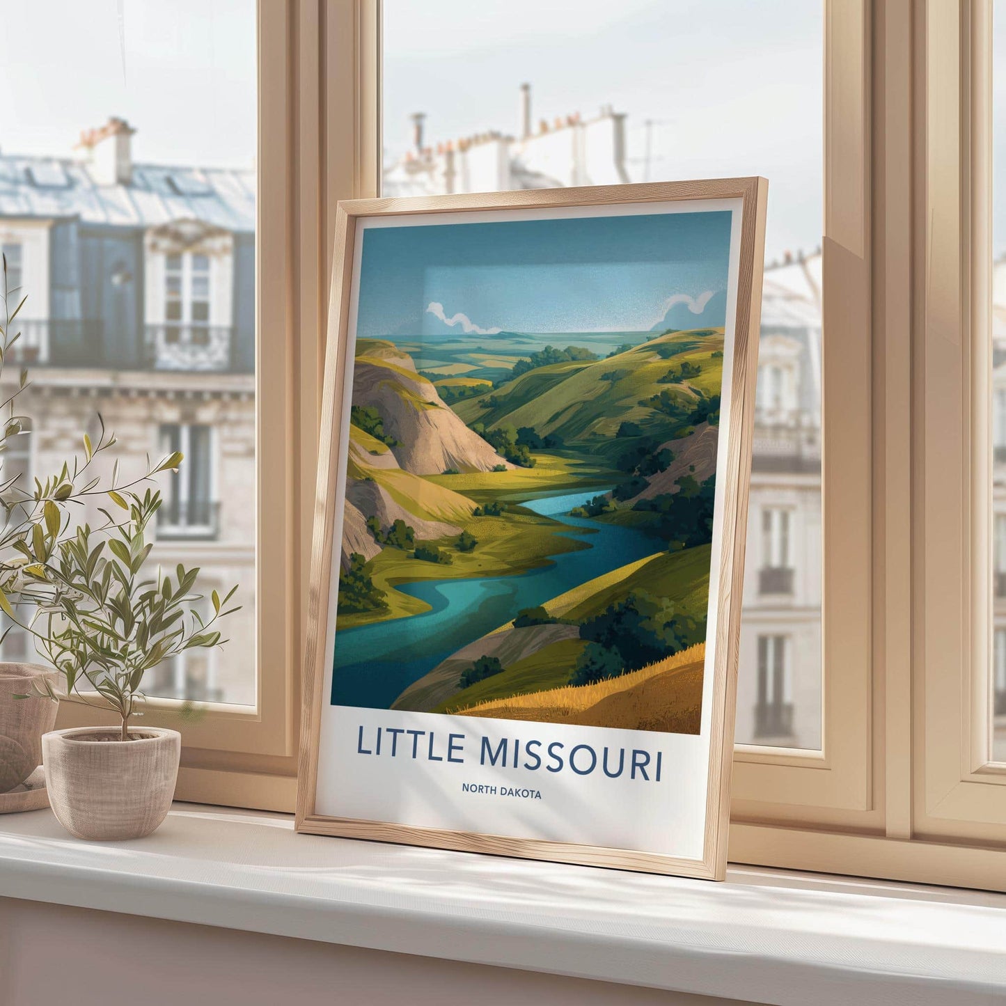 Little Missouri Poster - North Dakota Travel Art - Winding River Hills Home Decor