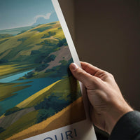 Little Missouri Poster - North Dakota Travel Art - Winding River Hills Home Decor